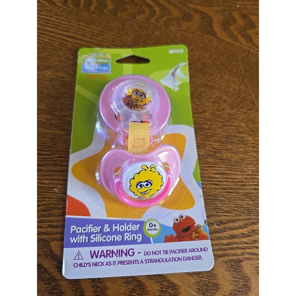 Sesame Street Beginnings Pacifier & Holder, Big‎ Bird